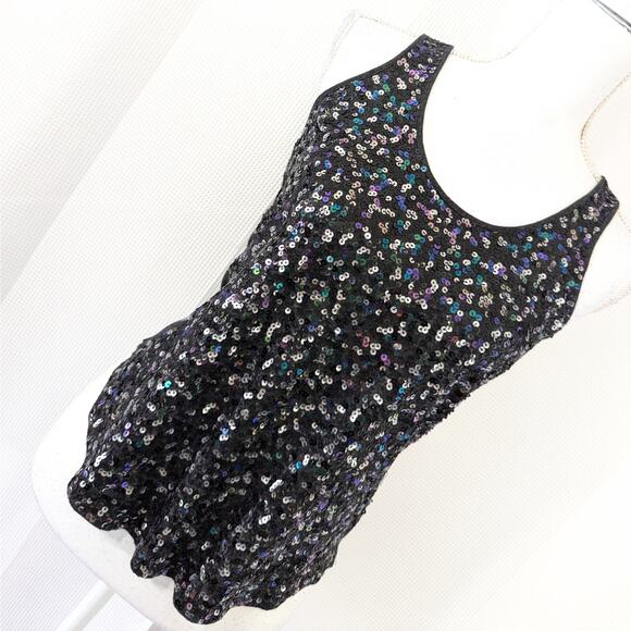 EXPRESS! DREAMWEIGHT COTTON SEQUINNED TANK TOP, SHIRT, MIDNIGHT GRAY! SZ S - Picture 9 of 9